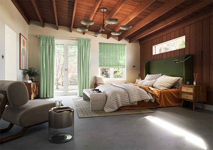 Opulent Scallop, Spearmint - Roman Blind - Image 6